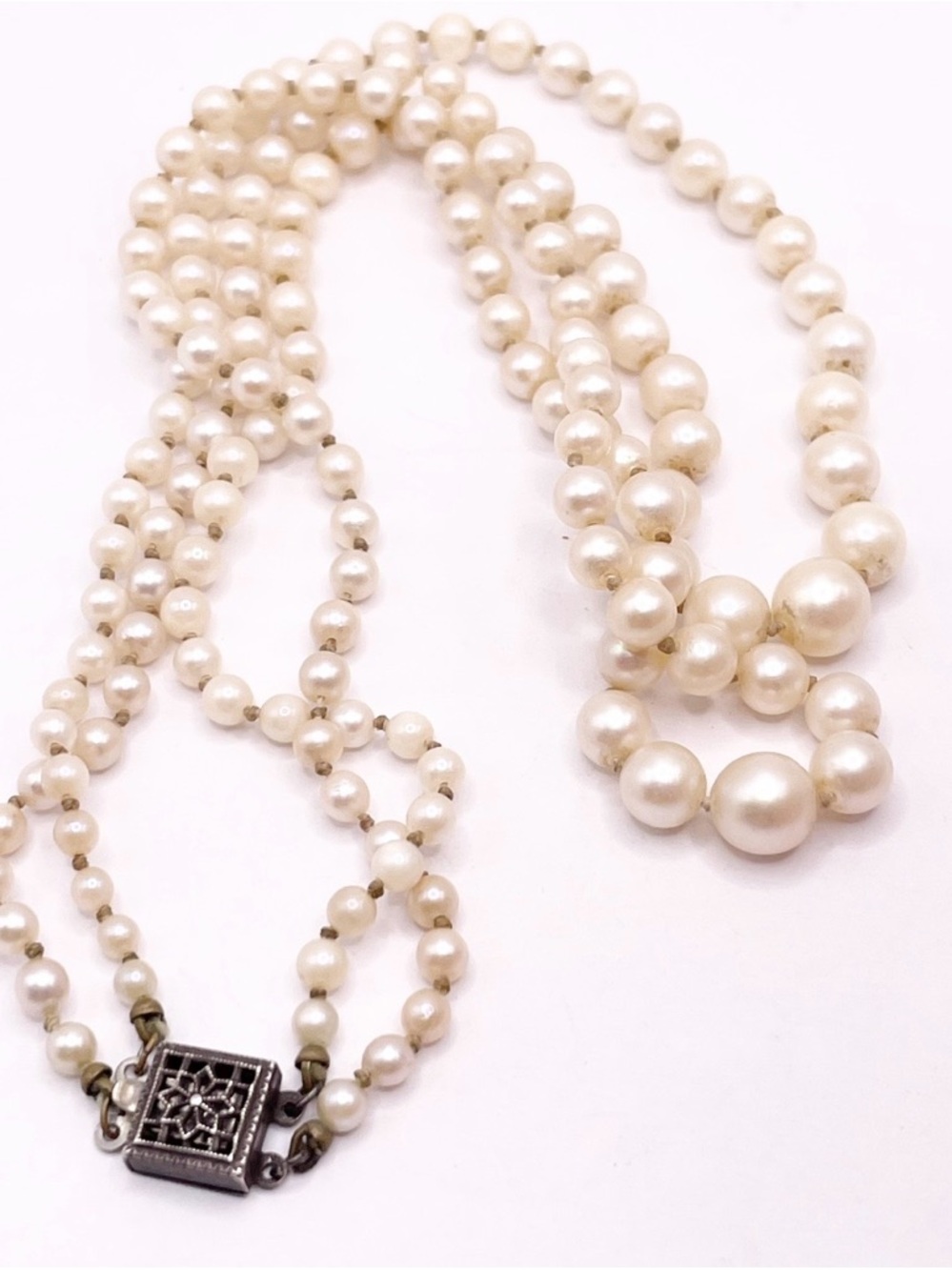 Vintage Classic Double Strand Pearl Necklace - Picture 5 of 10